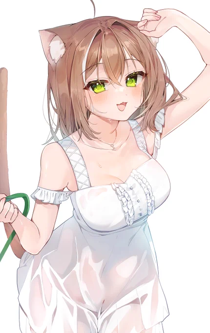 水遊びにゃん#オリジナルイラスト 
