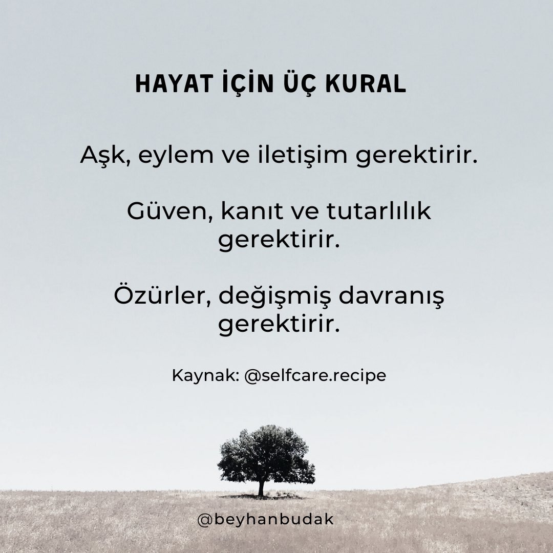 beyhanbudak's tweet photo. Hayat için 3 kural https://t.co/TqFPGVr2Mb