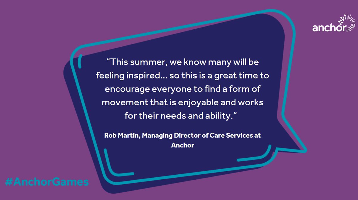 As the world tunes into the #Olympics, we've been hosting our own #AnchorGames 🏅🌍

Residents and colleagues nationwide are participating in various sports 🏊‍♂️🚴‍♂️

Here's what Anchor's Managing Director of Care Services, Rob Martin, has to say about the Games 💬
