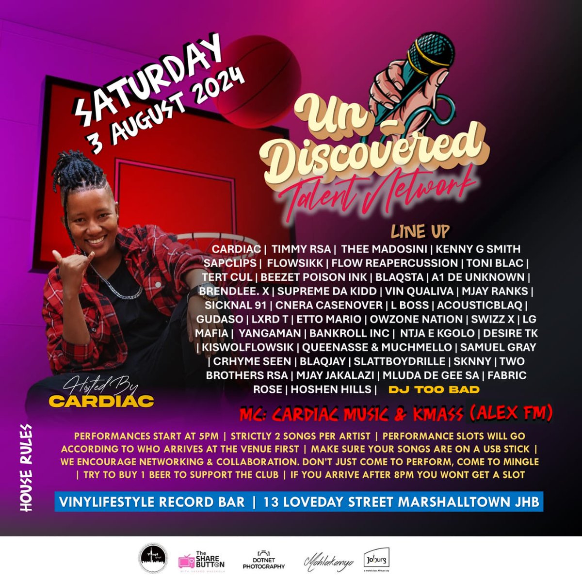 _TheShareButton's tweet photo. We are excited about today's event hosted by @CardiacMusicSA opening up the industry to the undiscovered talent in mzansi. Join us from 16:00 sharp! 🔥#UndiscoveredTalentNight #UpcomingArtists #KMass https://t.co/iDrNSe8SzV