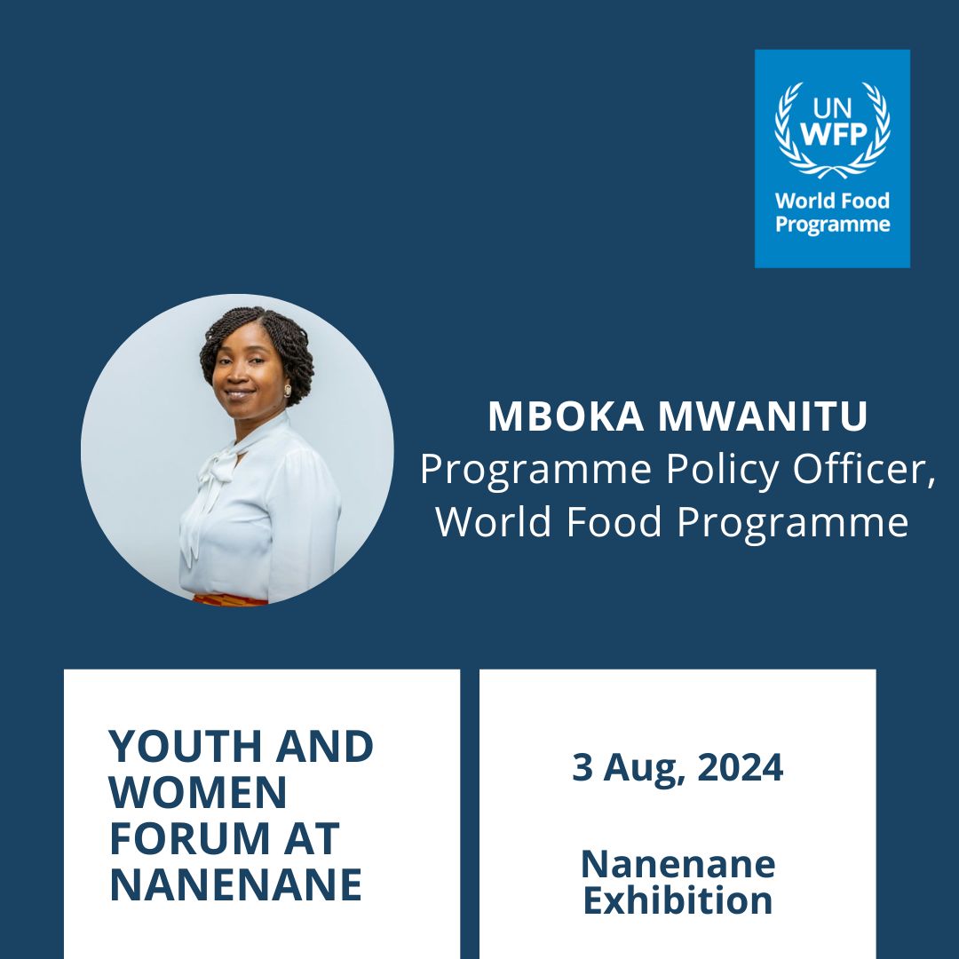 Our Vijana Kilimo Biashara (VKB) project supports the Tanzanian govt to empower 115,000 youth + women to access markets &amp; finance + build various skills including postharvest management. WFP's Mboka Mwanitu is speaking today at the <a href="/WizaraKilimo/">Wizara ya Kilimo</a> Youth + Women Forum #NaneNane2024