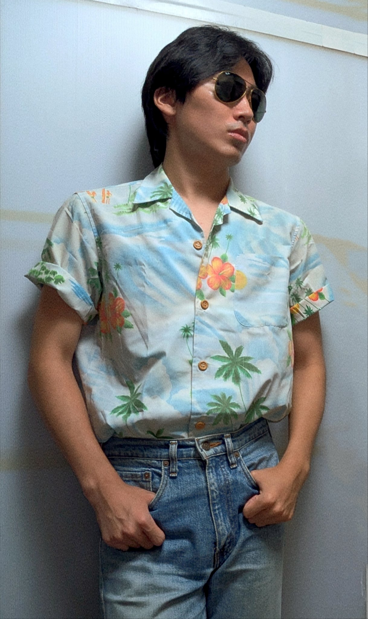 Amazon.co.jp: 浜田省吾 貴重 二人の夏 25周年記念 アロハシャツ