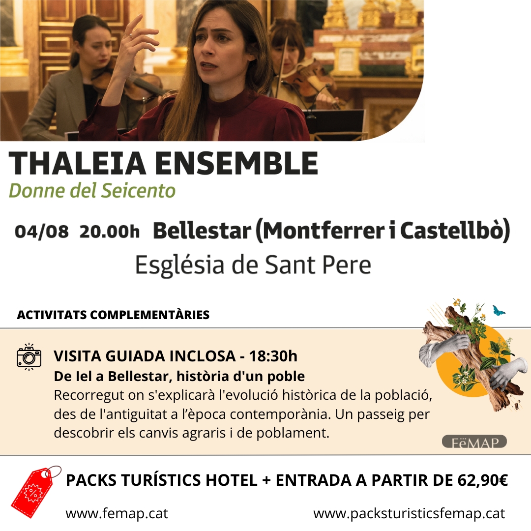 Festival_FeMAP's tweet photo. 🎶l'Últim escenari de la setmana #FeMAP2024 demà a 👉🏻#Bellestar (Montferrer i Castellbò) amb el concert de @ThaleiaEnsemble 𝘋𝘰𝘯𝘯𝘦 𝘥𝘦𝘭 𝘚𝘦𝘪𝘤𝘦𝘯𝘵𝘰
🎟️ Compra la teva entrada anticipada online i no et perdis més concerts https://t.co/QdboFKfGkW https://t.co/uEDjdG9CZJ