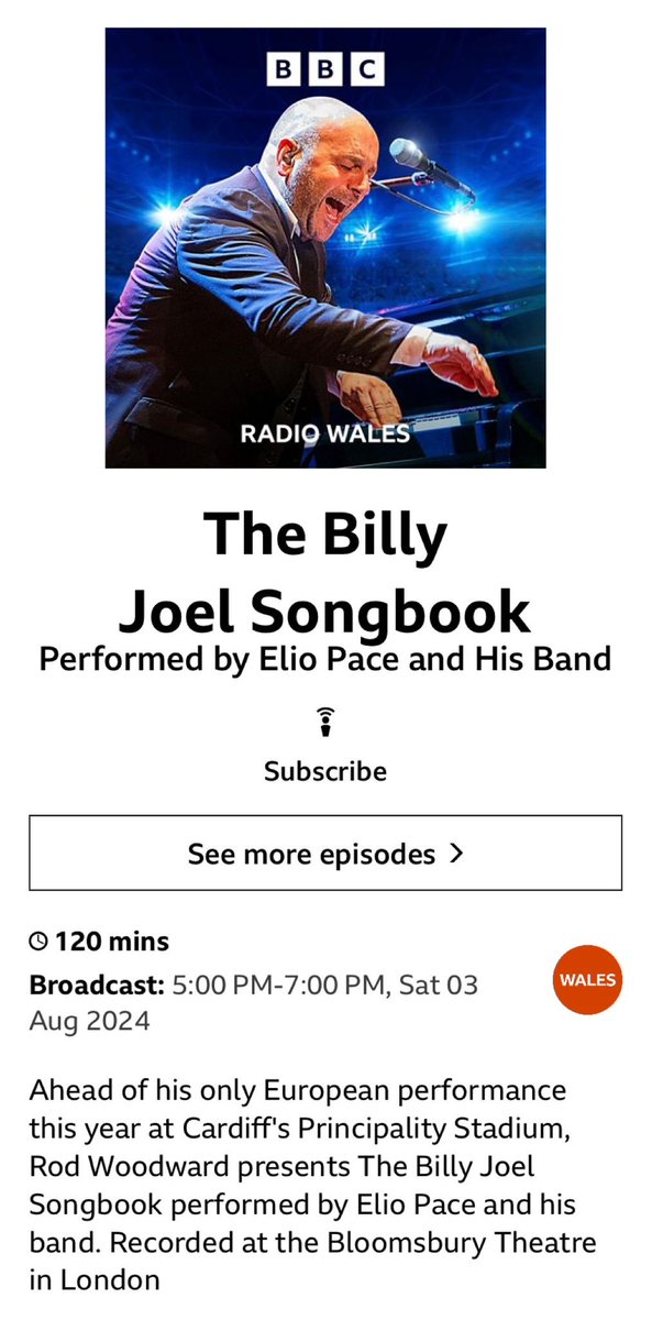 I’m not the most prolific Xer in the world but had to share this! So proud to have pitched and presented this incredible special featuring the insanely talented ⁦<a href="/ElioPace/">Elio Pace</a>⁩ - it premiers on ⁦<a href="/BBCRadioWales/">BBC Radio Wales</a>⁩ this afternoon at 5 pm.Don’t miss it-you can thank me later!