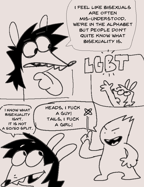 DeeDubliner's tweet photo. a comic about bisexuality, 1/3 https://t.co/QpvqDwVwNN