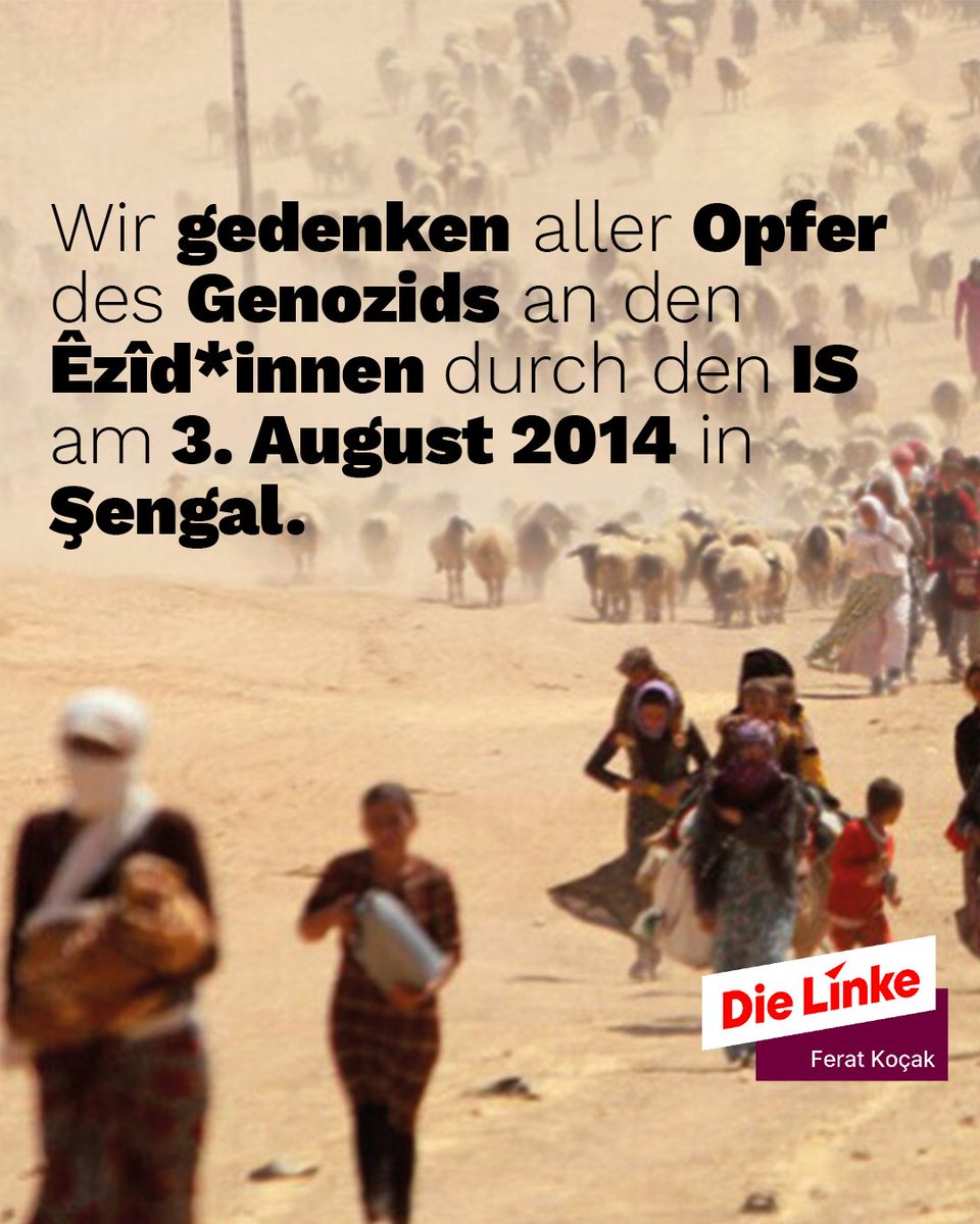 **10 Jahre Genozid an Êzîd*innen – Es braucht endlich konsequenten Schutz!**

Gerade ein Jahr ist es her, dass der Bundestag endlich anerkannt hat, was 2014 im Irak passierte: In einem durch den Krieg der USA völlig destabilisierten Irak konnte der sogenannte ‚Islamische Staat‘