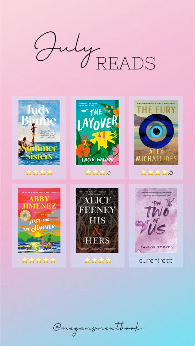 july reading wrap up ୨୧
