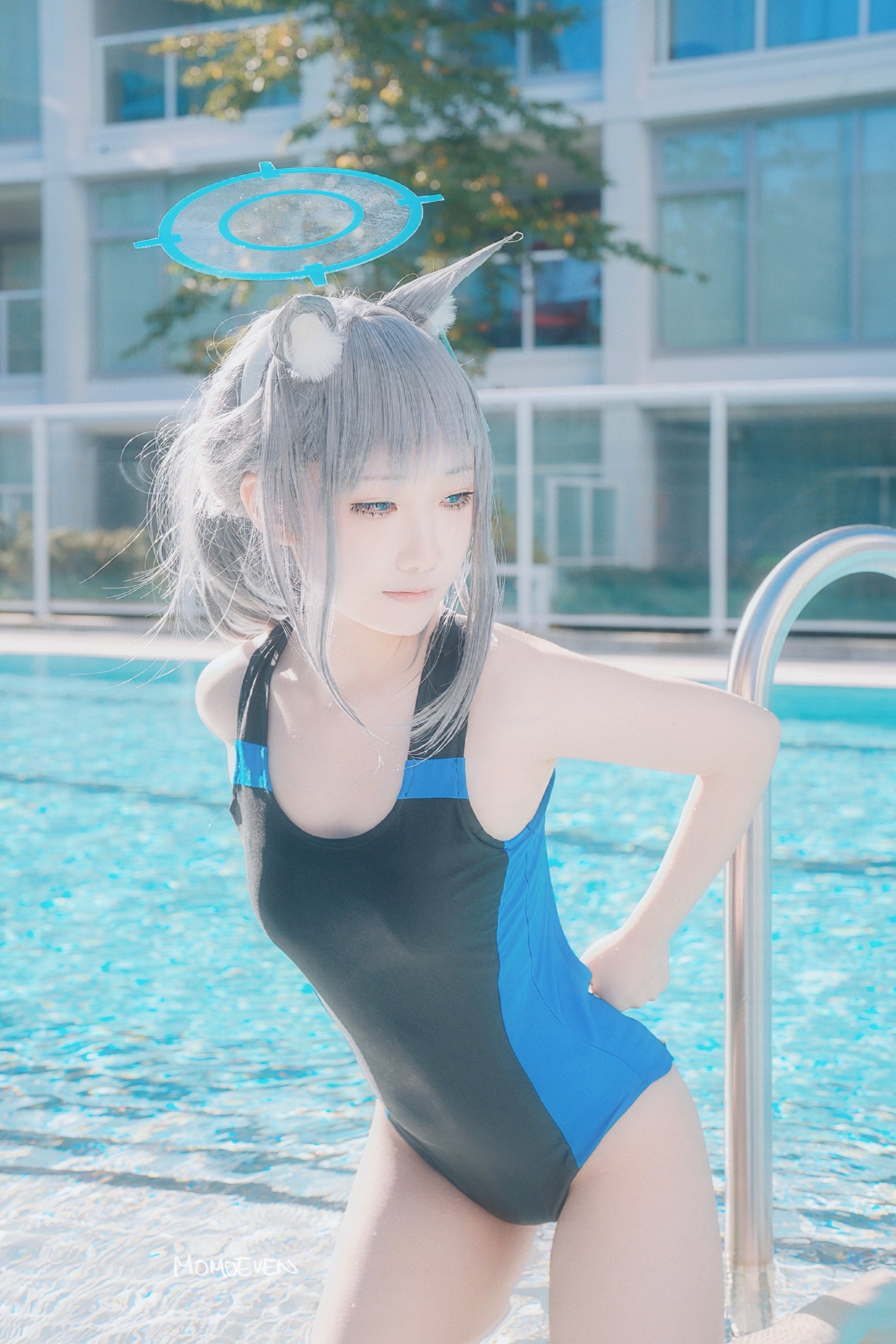 ブルアカ　コスプレ　水着　シロコ 水着シロコ🐺🩱 ． ． ． #コスプレ #コスプレ撮影 #コスプレ