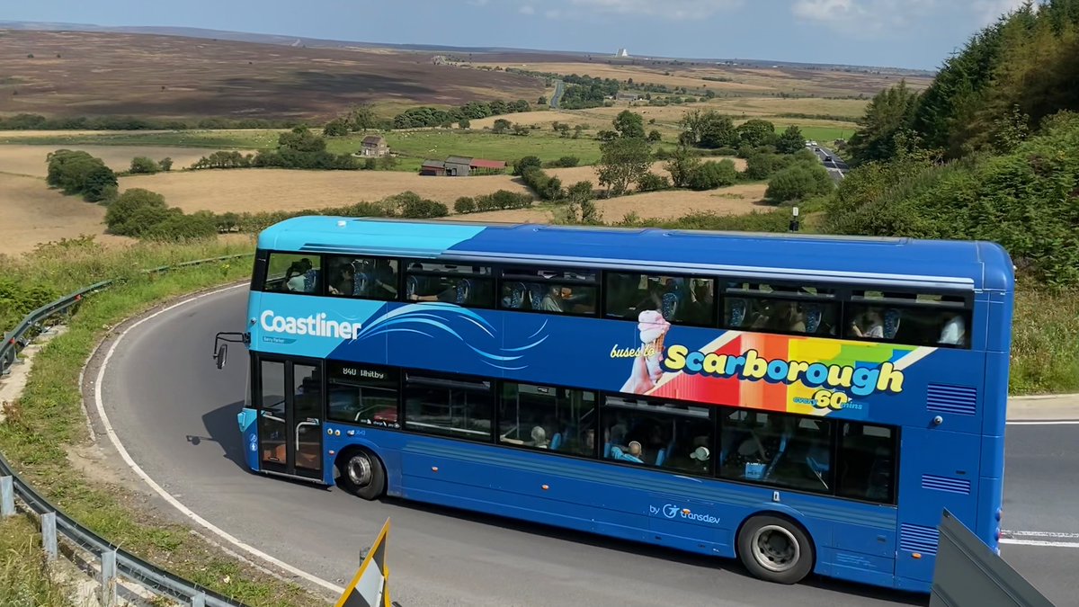 MostScenicBus's tweet photo. Still the 'Most Scenic' after 6 years (nobody done a survey since). Pics of full @yorkbus  840 to #whitby at #HoleofHorcum on @NorthYorkMoors Don't forget fantastic @Moorsbus network at weekends, £2 singles, £10 Rover @Welcome2Yorks @Paul_Turner_74 @BBCLookNorth @spencerstokestv https://t.co/bEwwGMI5xt