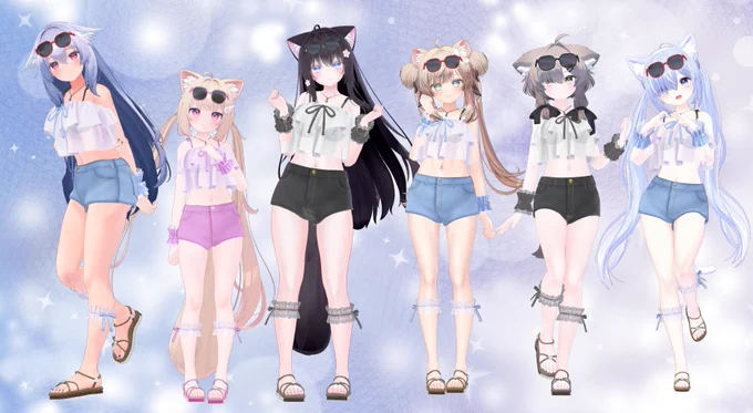 新作プレゼント企画 新作衣装『Summer Girl』が8/5(月)18:00に販売予定です フォロー&リポストしてくださった方から抽選で3名様にフルセット版の販売データをプレゼントします 締め切り:8/5(月)17:00 #VRChat #寺井カントリー