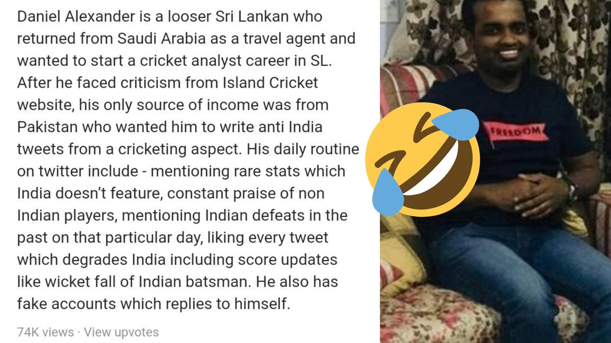 EasyGaming12023's tweet photo. @RVCJ_FB That's the reality of a  failed sri Lankan |nigga| plz my Indian brothers don't visit to deadas@ account. ( CRY 😂) https://t.co/QHin5VRGHw