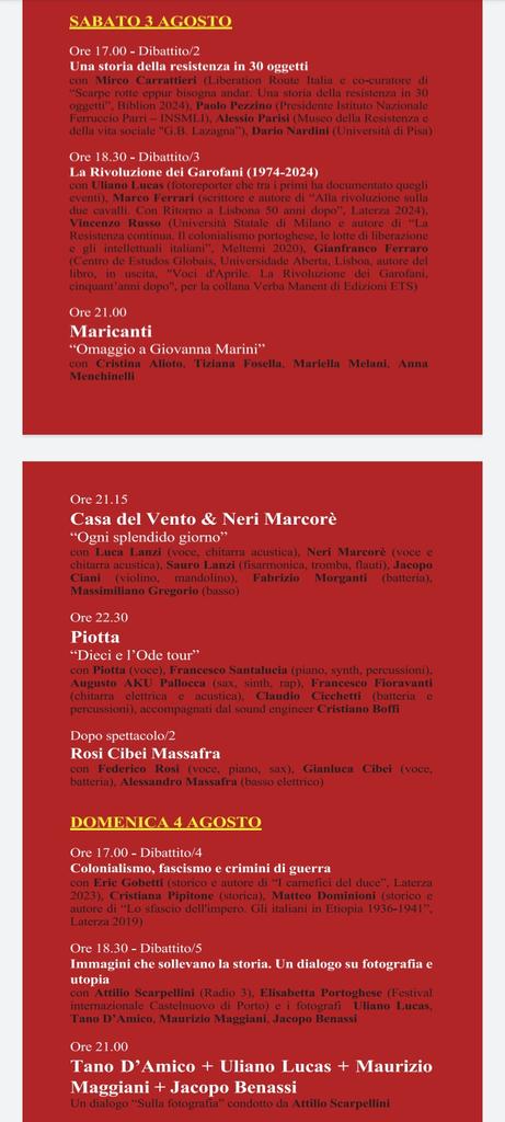 MaRFosdinovo's tweet photo. 📣 Iniziato ieri il XX #Festival della Resistenza al #Museo Audiovisivo della Resistenza con i saluti istituzionali, il dibattito sull'80° della #Resistenza e il dialogo Maggiani - Lella Costa 👉Oggi via al programma del primo weekend lungo del Festival con @NeriMarcore e #Piotta https://t.co/Egha8AOAcj