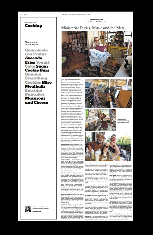 smbahr14's tweet photo. In today's Sunday @nytimes: Loved chatting with local Brooklyn music legend and caftan-wearing minister @reverendvince for this Sunday routine, featuring worship in two languages, the @mets and a full hour of watering his 92 houseplants. 🪴

https://t.co/qpbuoUm0Vc https://t.co/3mWJN3MBtF