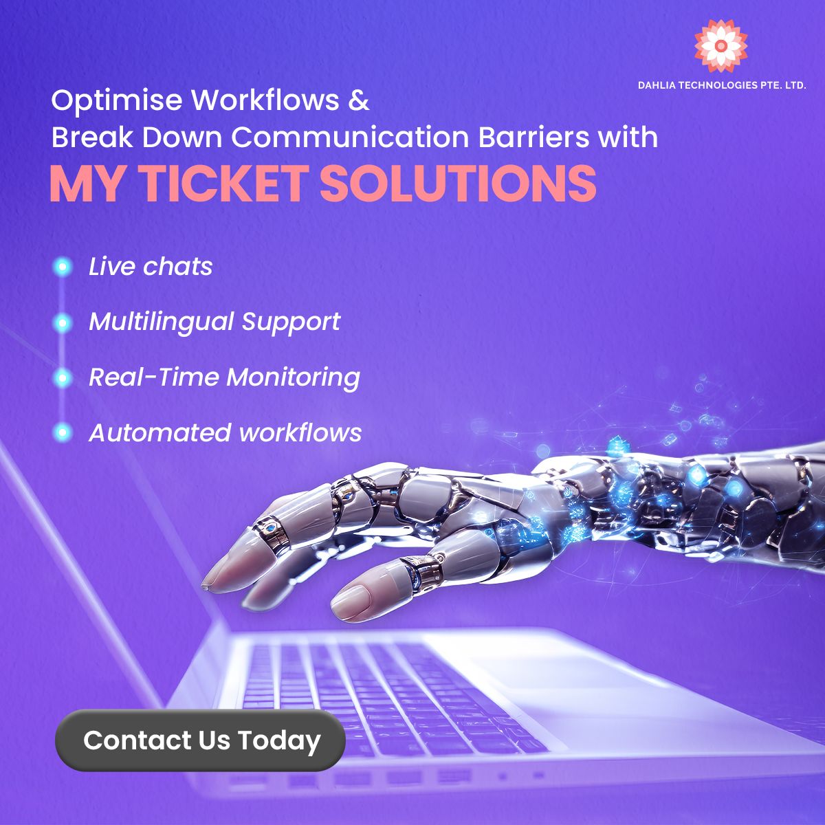 DahliaTech's tweet image. Did you know? Strong #communication can cut employee turnover by 50% and boost engagement by 47%! 🚀
Optimise workflows and enhance communication with #MyTicketSolutions your ultimate ticket management software.
Learn more: dahlia.tech/products/mytic…
#InnovativeSolutions #DahliaTech