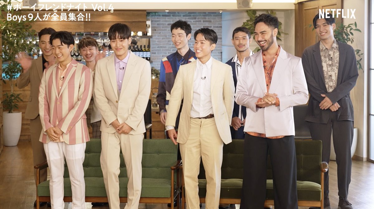 NetflixJP's tweet photo. #ボーイフレンドナイト 

Boys 9人 が登場！MC陣と初対面♡

ダイ、シュン、カズト、アラン、テホン、ゲンセイ、リョウタ、ユーサク、イクオ

#ボーイフレンド 
#TheBoyfriend 

https://t.co/GUinlTpVM7 https://t.co/UIZvuMh8fD