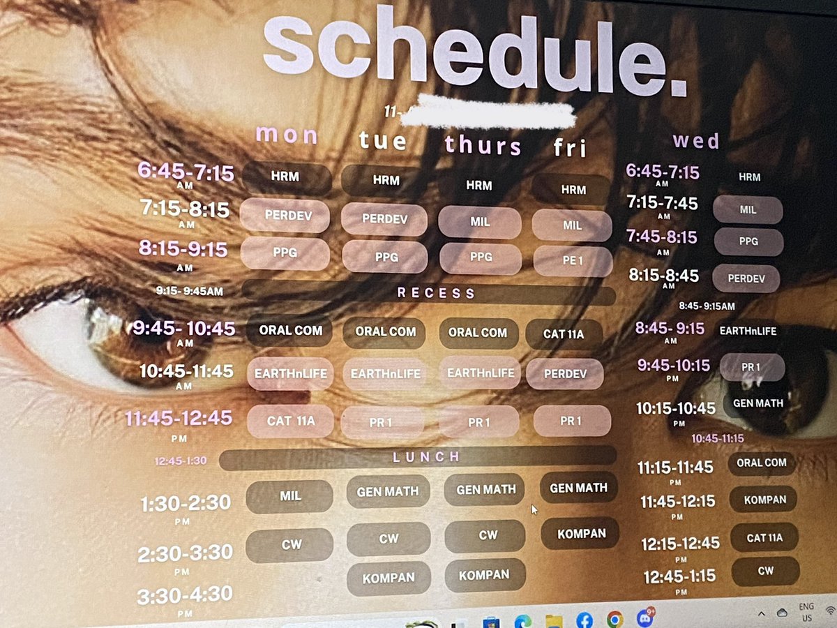 onnygel's tweet photo. new sched! https://t.co/3Bt1W5yojs