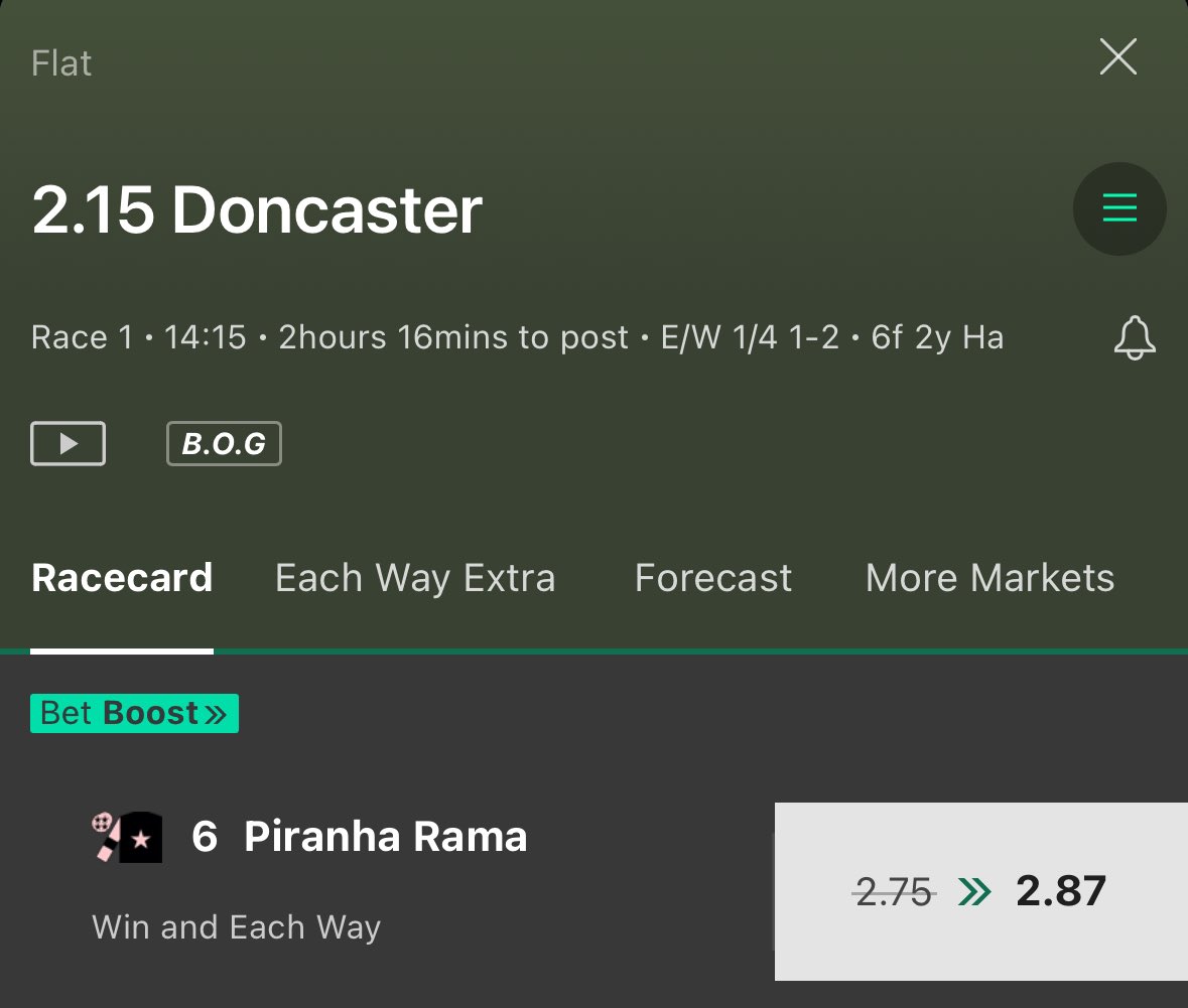 I’ve been in discussions with <a href="/bet365/">bet365</a> about my return. They have agreed to boost my first returning tip. 

Piranha Rama in the 2:15 <a href="/DoncasterRaces/">Doncaster Racecourse</a>.

Get on it, but please remember to bet responsibly!

#TJ6TipsHQ #DoncasterRaces #Bet365