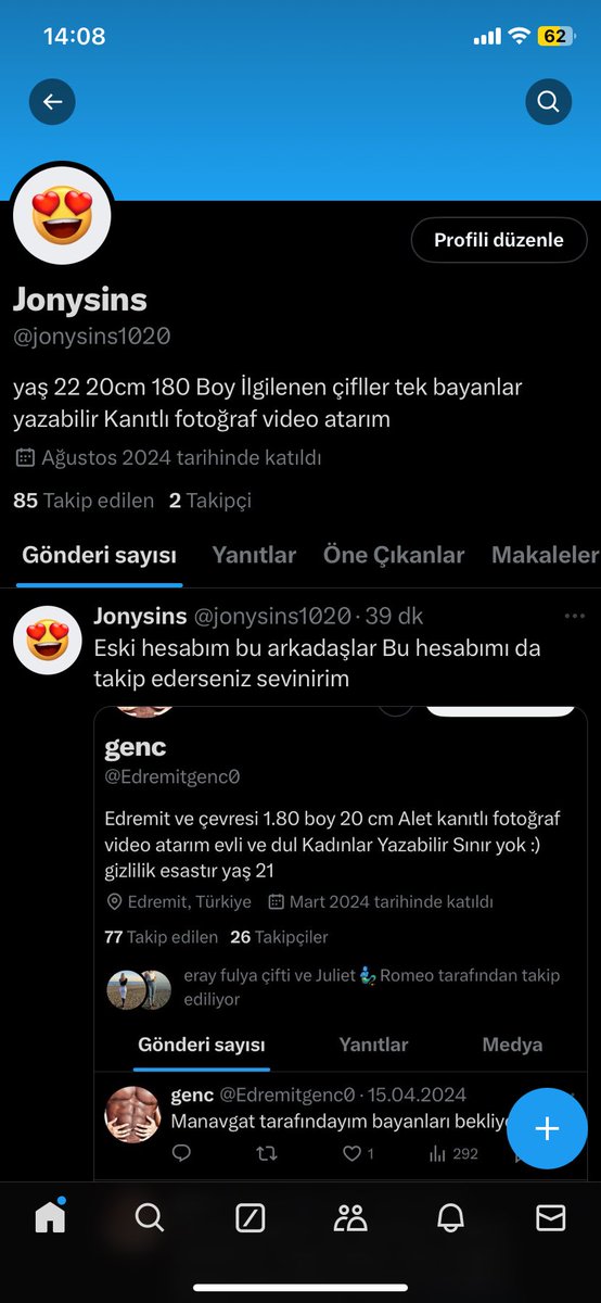 Yedek hesabımı takip ederseniz sevinirim kapanma bu hesapta bi sorun olursa hemen buradan ulaşabilirsiniz 
#edremit #akçay #seks