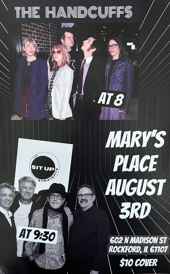 MarysPlaceBar's tweet photo. Tonight at Mary’s Place, we welcome The Handcuffs from Chicago, featuring drummer Brad Elvis of The Romantics! Joining The Handcuffs will be local favorites, The Sit Up Straights. Showtime is 8pm. https://t.co/lSHuYGMryR