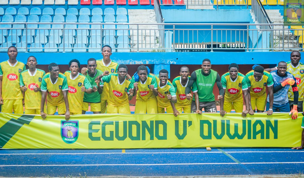 UghelliRovers's tweet photo. As we go into the finals of the Bet9ja Asaba Cup today, we adorn the warrior spirit like all our fans. Today is for Victory. 

Ughelli Rovers - Love and Hardwork 💚💛

#AsabaSuperCup #UghelliRovers #itel https://t.co/4cAYlswmYE