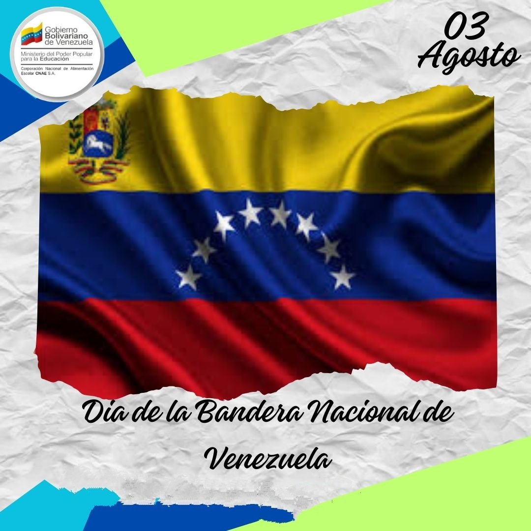 Cada #3Ago se celebra el día de la Bandera Nacional, en honor al Generalísimo Francisco de Miranda que junto a su Expedición Libertadora en 1806 tocó tierra venezolana en la Vela de Coro y ondeó por primera vez en el país la bandera tricolor.
#PaísDeOchoEstrellas <a href="/NicolasMaduro/">Nicolás Maduro</a>