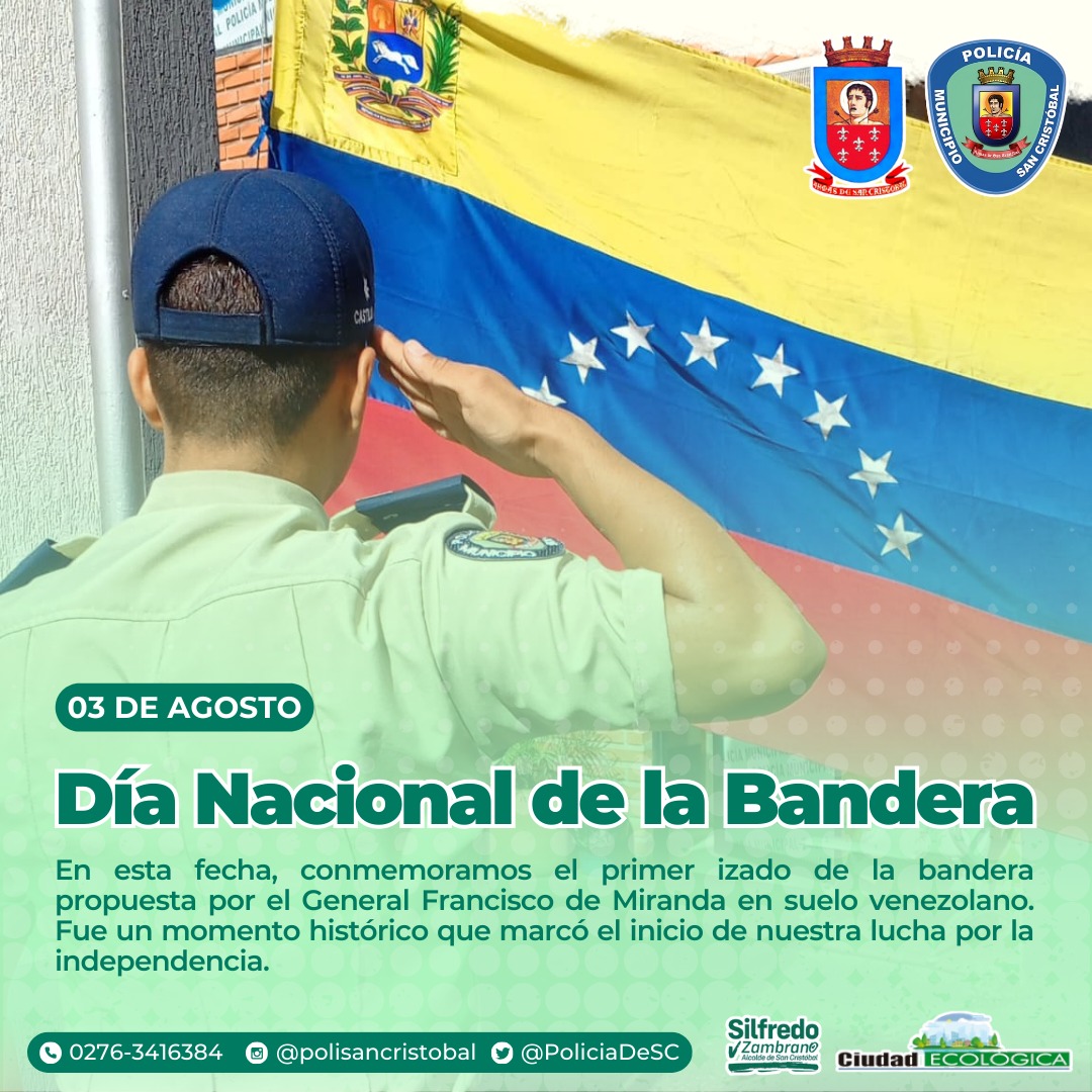 Cada 3 de agosto se celebra el día de la Bandera Nacional, en honor al Generalísimo Francisco de Miranda que junto a su Expedición Libertadora en 1806 tocó tierra venezolana en la Vela de Coro y ondeó por primera vez en el país la bandera tricolor.🇻🇪