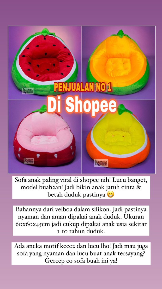 bukhendri's tweet image. Klik di sini untuk order s.shopee.co.id/5VBSiyi96V

#sofaanak #sofaanaklucu #sofabuah #sofa #sofamurah