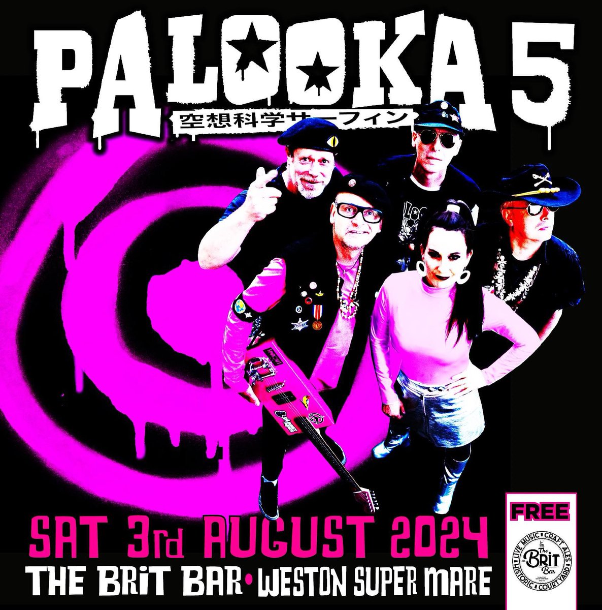 **SEASIDE SPECIAL**
Yes! We hit 'sun kissed' Weston S Mare.... PALOOKA 5 at THE BRIT BAR, TONIGHT... one of our favourite seaside spots, twas a right rave up last time. Come shake a sandy foot ! x