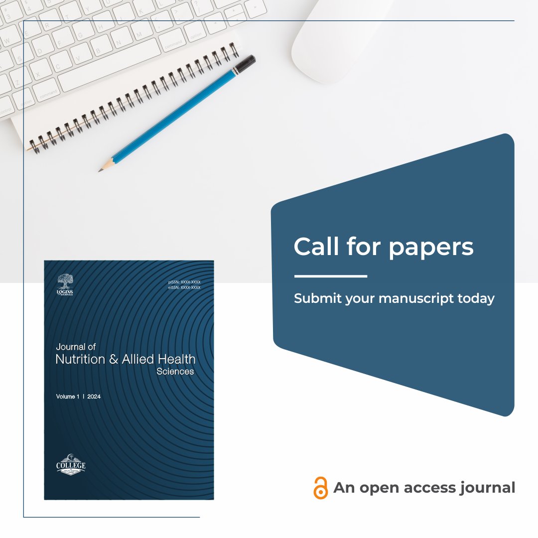 LogixsJournals's tweet photo. Call for Papers 2024! Journal of Nutrition &amp; Allied Health Sciences (JNAHS) invites original research, and reviews for Volume 1. JNAHS is a peer-reviewed, open access, indexed in Google Scholar and Crossref. Submit by 30 Sept 2024!

Learn more &amp; submit: https://t.co/GQ1HtM08Ja https://t.co/LDqerKYc4t