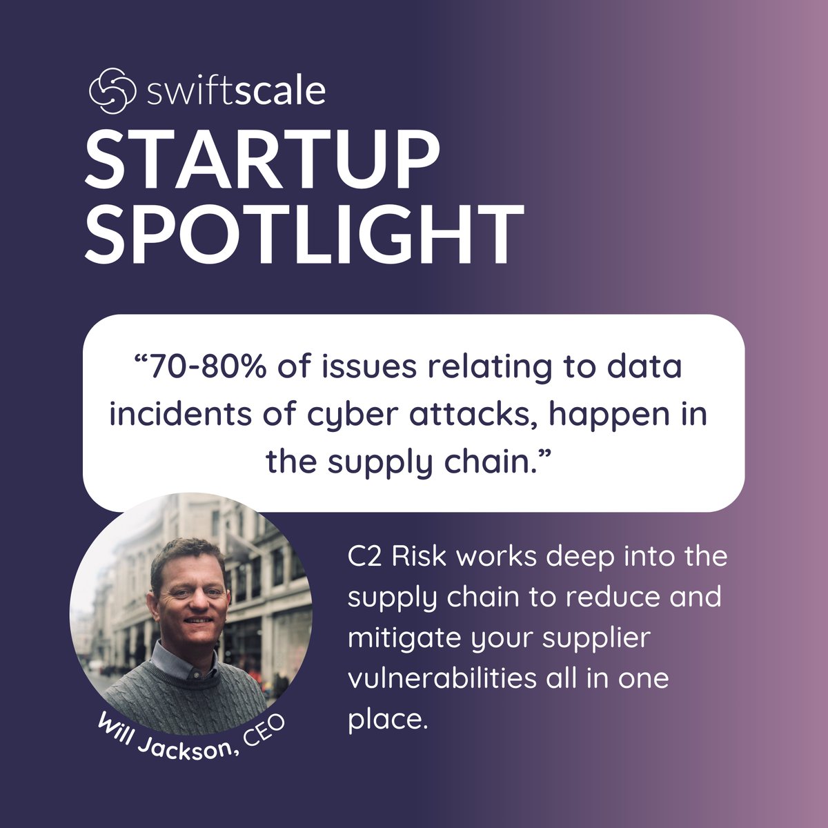 #insidethenetwork

Will Jackson is the CEO of C2 RISK.

We sat down with Will and spoke about his entrepreneurial journey, the growing importance of supply chain risk management and how C2 Risk is changing the game. 

news.swiftscale.co/p/inside-the-n…