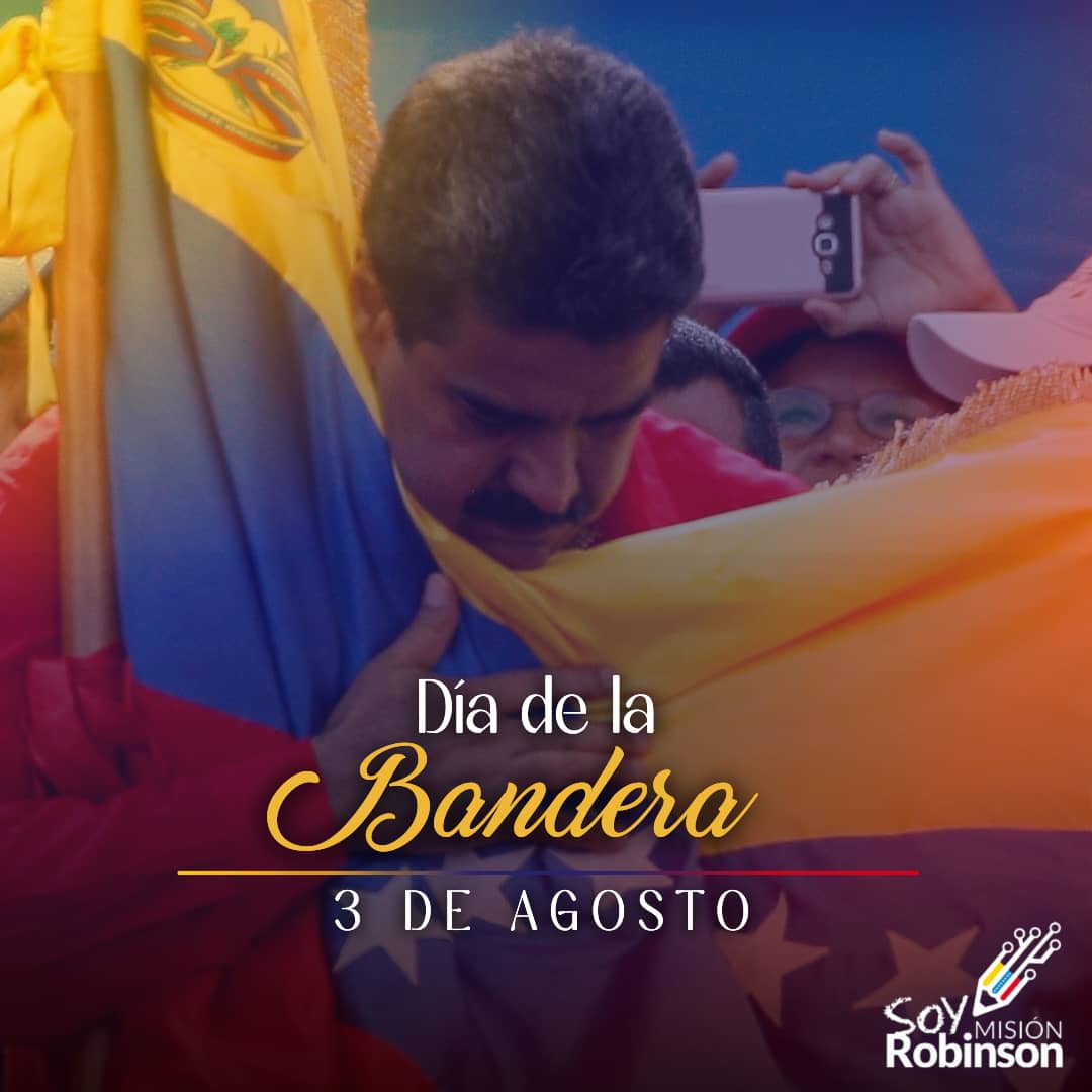 Celebramos el Día de la Bandera Nacional en honor a Francisco de Miranda cuando tocó tierra venezolana e izó por primera vez el tricolor nacional.

Hoy con orgullo ondeamos el pabellón con sus tres franjas, sus 8 estrellas y el escudo.

#PaísDeOchoEstrellas

<a href="/NicolasMaduro/">Nicolás Maduro</a>