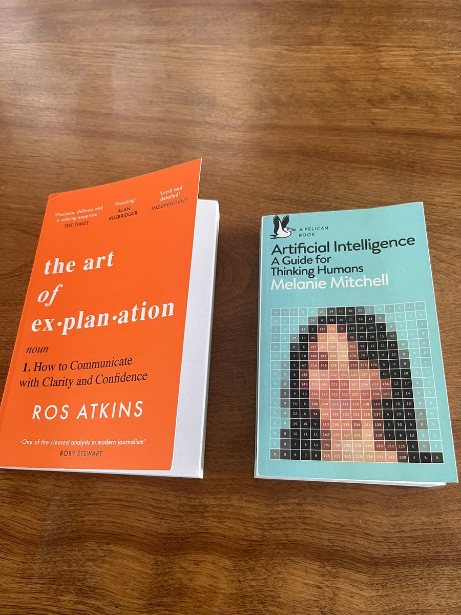 Going through one of those periods where I can’t focus on a single book, so thank you <a href="/BBCRosAtkins/">Ros Atkins</a> <a href="/MelMitchell1/">Melanie Mitchell</a>