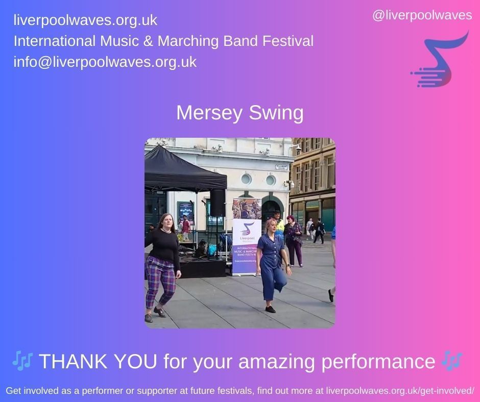 LiverpoolWaves's tweet photo. 🙏 A HUGE THANK YOU to @merseyswing for their performance at the first #LiverpoolWaVeS2024 ! We loved hearing and meeting you!  #ThankYou 🎶 
Pics and videos at https://t.co/rsrRBsUFaw 
Interested in taking part in #LiverpoolWaVeS2025? 
Find out more Links in bio https://t.co/PwTpRBtEH4