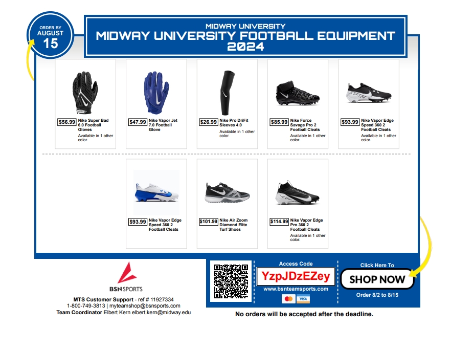 Midway University Team Shop bsnteamsports.com/shop/YzpJDzEZey