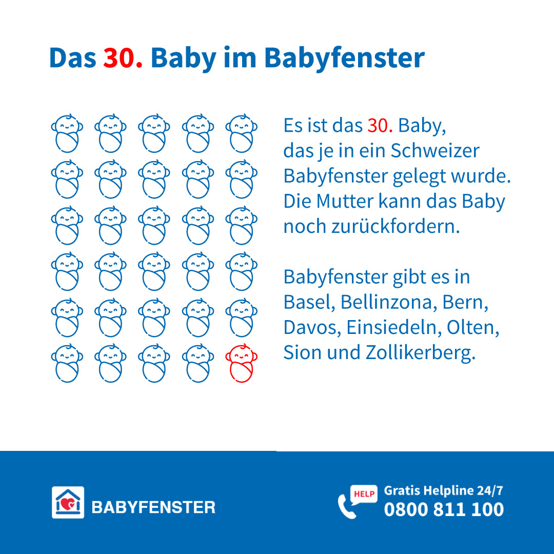 Mitten in der Nacht Neugeborenes ins Babyfenster gelegt
Am Donnerstag, 25. Juli 2024, wurde um 01:45 Uhr ein gesundes neugeborenes Baby ins Babyfenster von Olten gelegt. babyfenster.ch/aktuelles/aktu…

#babyfenster #baby #shmk #hilfe #schweiz #olten
