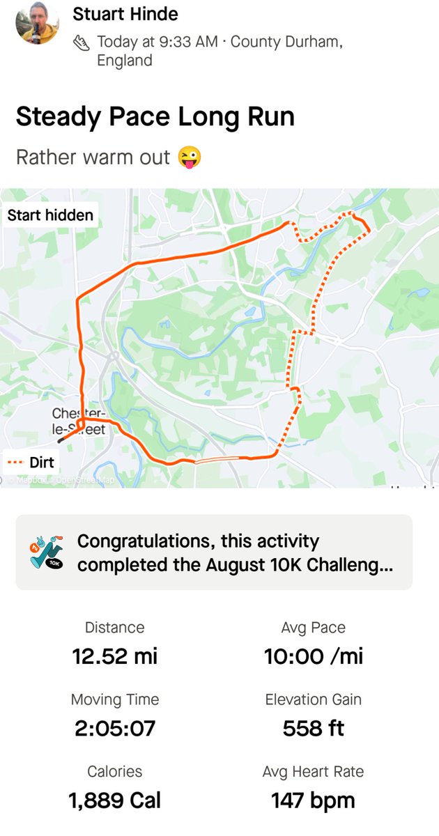 Mr_Stuey's tweet photo. Hot run today! 
Not long to go to the #GreatNorthRun

Raising money this year for a local team who help people live happier and more social in their older lives. 

Any donations, sharing etc is much appreciated.

https://t.co/dR3BRFlhY1 https://t.co/a8jVfHbBT4