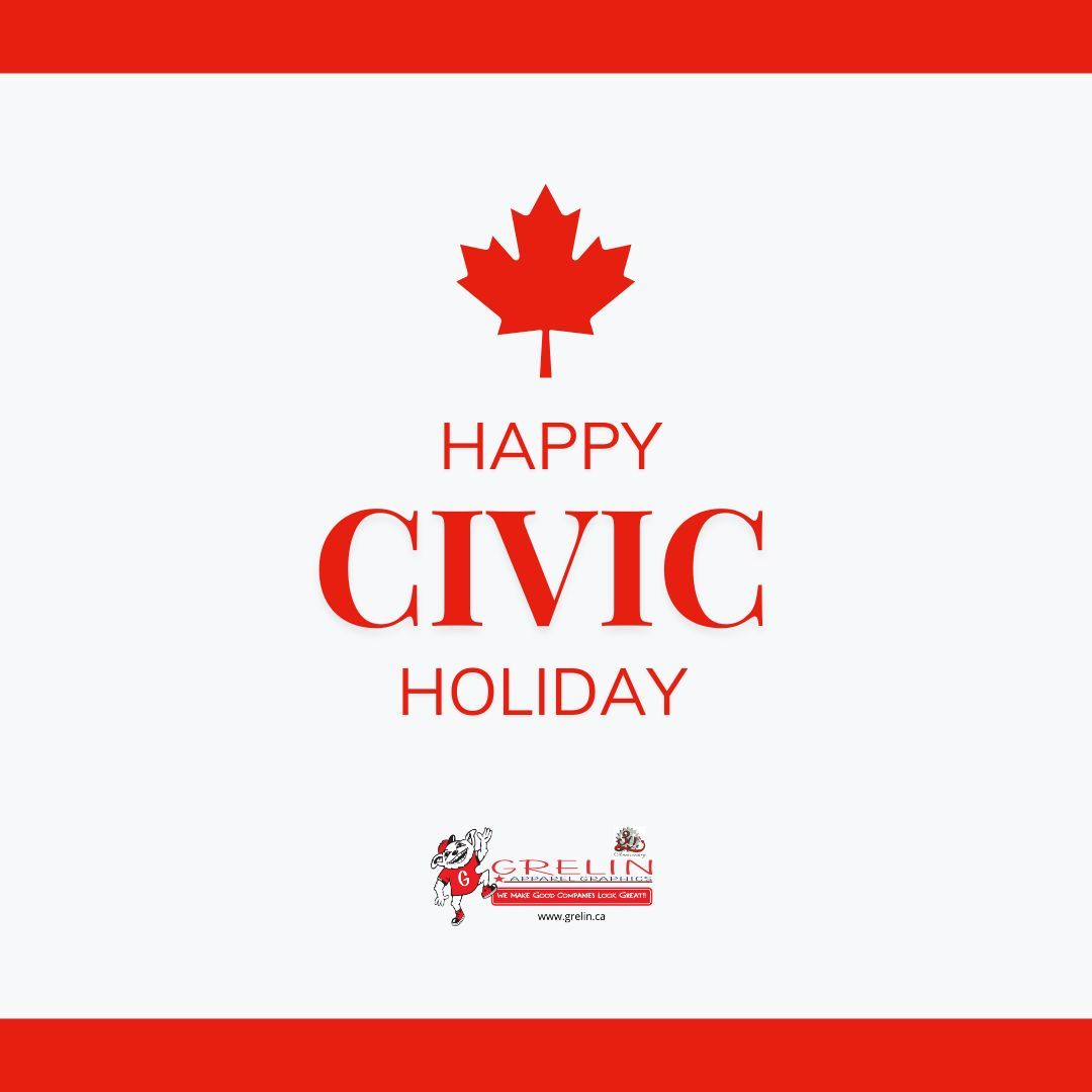 GrelinPromo's tweet photo. Happy Civic Holiday Long Weekend!

Let's take a moment to appreciate the unity and spirit of togetherness that define us.  

#CivicHoliday  #GrelinApparelGraphics https://t.co/hI5pjyNqhd