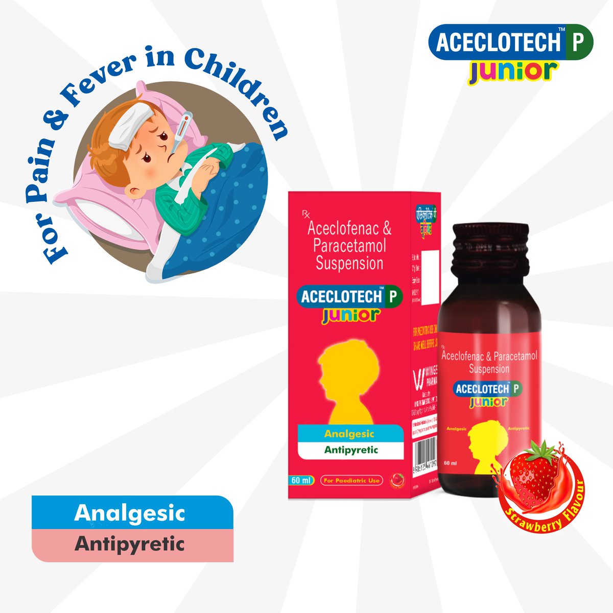 aceclotech's tweet photo. Keep your little ones happy and fever-free with Aceclotech P Junior! The trusted choice for pain relief and reducing fever in children. 💊👶

#AceclotechPJunior #PediatricPainRelief #FeverRelief #ChildHealth #PainFreeKids #HealthyChildhood https://t.co/lRSZB5e8c0