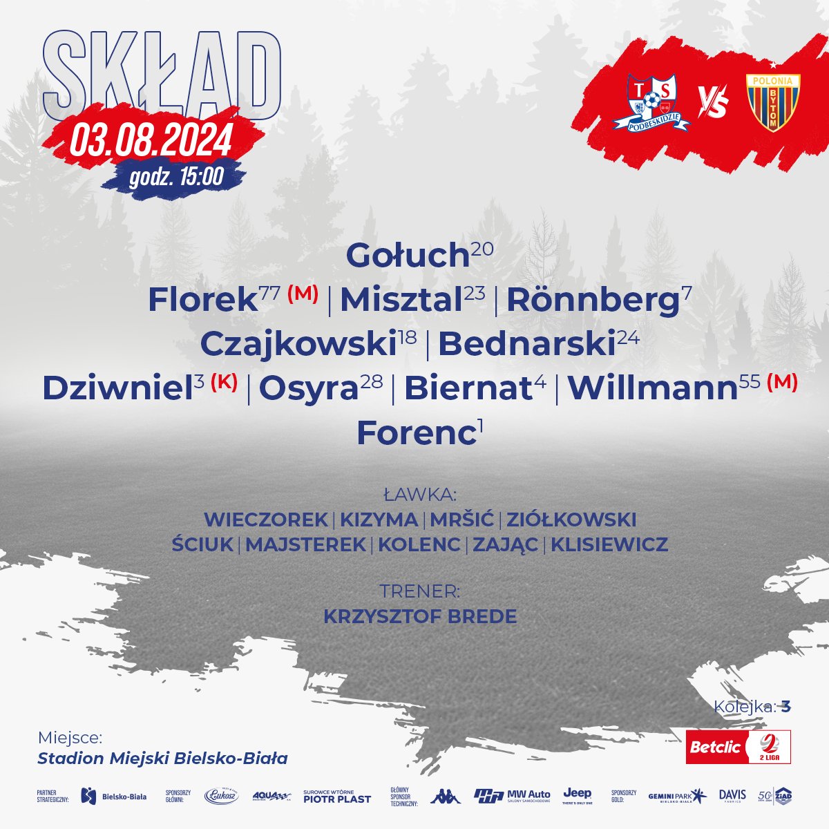 TSP_SA's tweet photo. ⏱️ -' 𝗧𝗦𝗣 - Polonia Bytom

W tym składzie zmierzymy się dziś z Polonią! ⚽️⤵️

---
💻 LIVE #TSPPOL: 👉 https://t.co/LTKFRfNYkz https://t.co/c5z45hVL7f