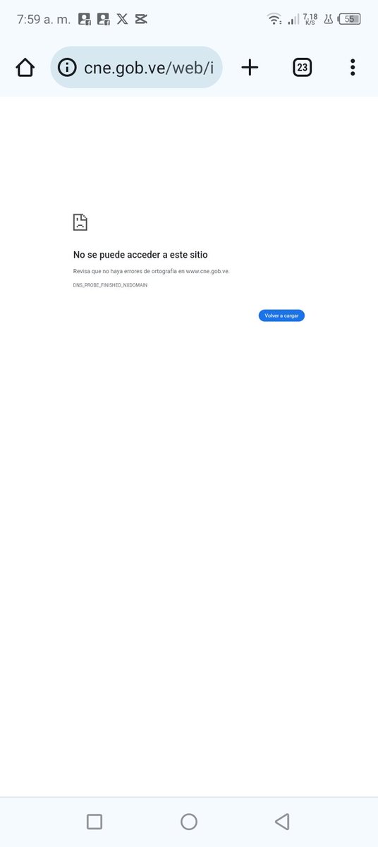 Página del CNE caída toda la semana desde las elecciones