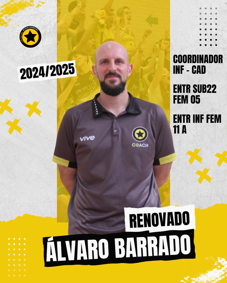 ¡RENOVADO!

Una de las novedades de esta temporada es la incorporación de <a href="/AlvaroBCoach/">Álvaro Barrado</a> a la Coordinación Deportiva, se encargará de los equipos Infantiles y Cadetes. Además entrenará los siguientes equipos:

- U22 Fem 2005
- Inf Fem 2011 A

Una apuesta segura ¡A darlo todo! 🏀⛏️