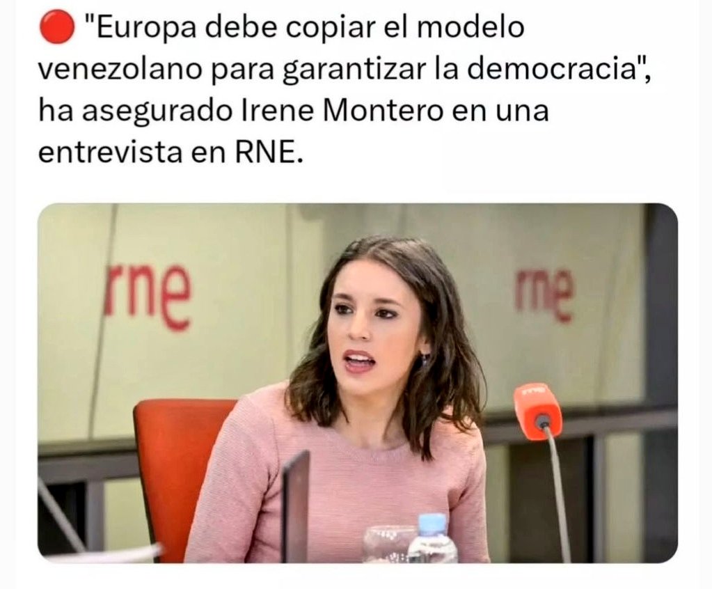 Ferran's tweet photo. ♥️ si simplemente crees que @IreneMontero es imbécil.

🔄 Si crees que es imbécil y pide a gritos ser acogida en Corea del Norte o en un califato talibán. https://t.co/BpLpcqQkCJ