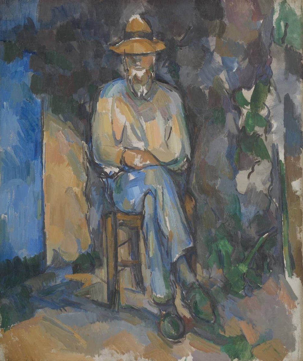 Tate's tweet image. &apos;A work of art which did not begin in emotion is not art.&apos; - #PaulCezanne 🍃 🏡 🍎
​
​This is one of six portraits of Cezanne&apos;s gardener and friend Vallier. The portrait is one of Cezanne&apos;s final paintings, completed in the autumn of 1906.
​
🖼️ On free display at Tate Modern.
