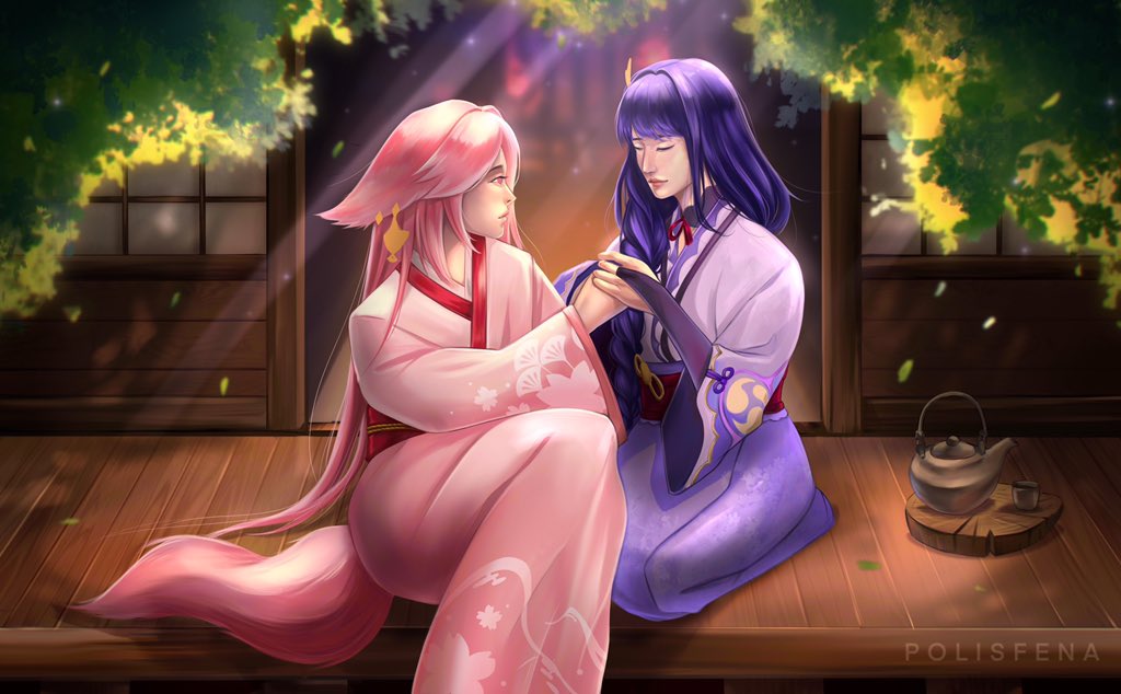 polisfena's tweet photo. #eimiko #YaeMiko #riden #commission https://t.co/keJtYk4wxS