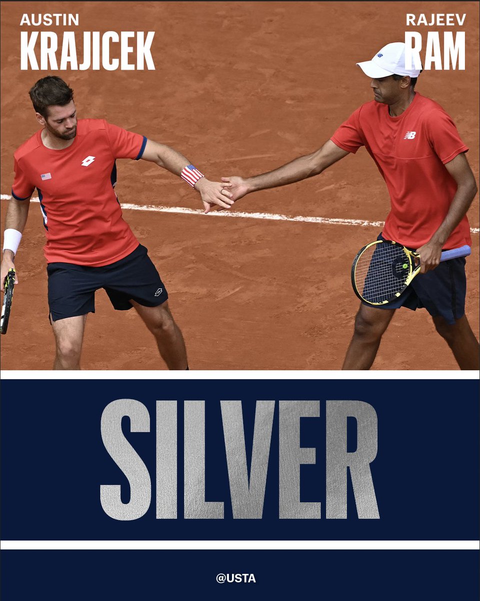 It's a silver for Krajicek and Ram after a hard-fought match vs Australia 🥈