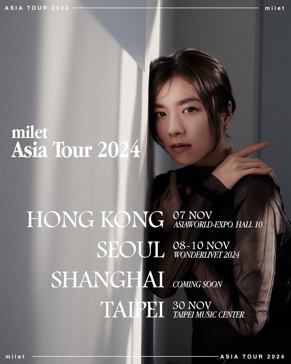 오는 11월, milet의 첫 아시아 투어 ' #milet Asia Tour 2024'의 개최