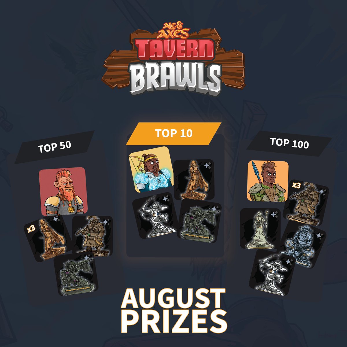 Up for a challenge? Start brawling!
⚔️ Tavern Brawls - August ⚔️

Play Ale &amp; Axes, our RPG browser game, for a chance ti win amazing prices while collecting our utility token $WYRM!

All you need is at least 1 Adventurer to start raiding and collect Brawl Points. Depending on