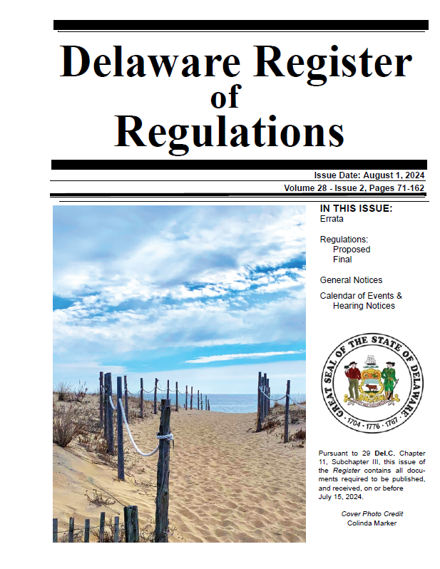 DEDivResearch's tweet photo. #DEleg's Registrar of Regulations published the August  #DERegister of Regulations @ https://t.co/ichfCQ3aRm.      

This edition includes a number of proposed and final regs from the DE Interscholastic Athletic Association (@DIAA_Delaware). Check them out! #netde https://t.co/Ltv3CsEbjE