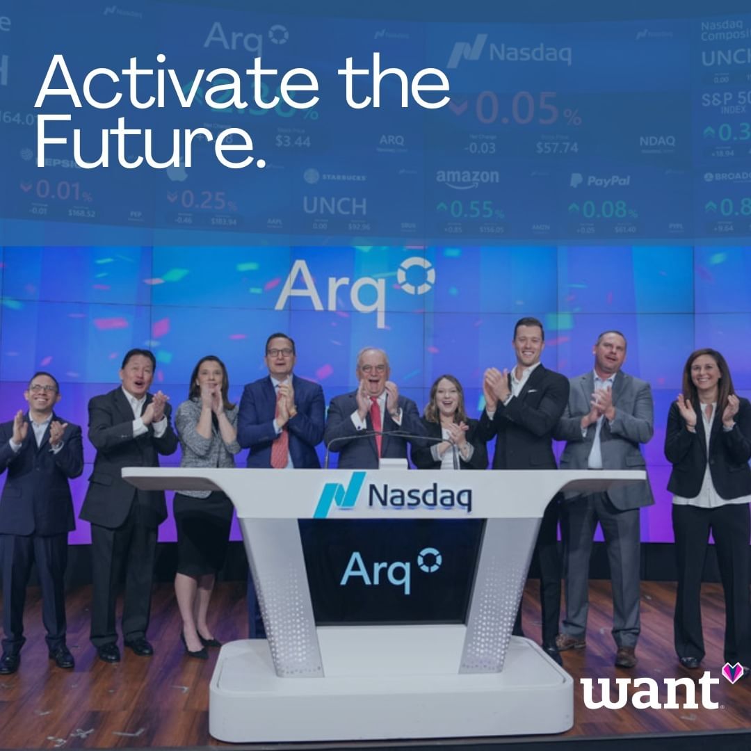 Congrats to Arq for making it to Nasdaq! 🎉 Over 8 months, we redefined their brand with a fresh strategy, identity, website, and positioning to 'activate the future.' Here's to a cleaner, safer planet! 🌍✨