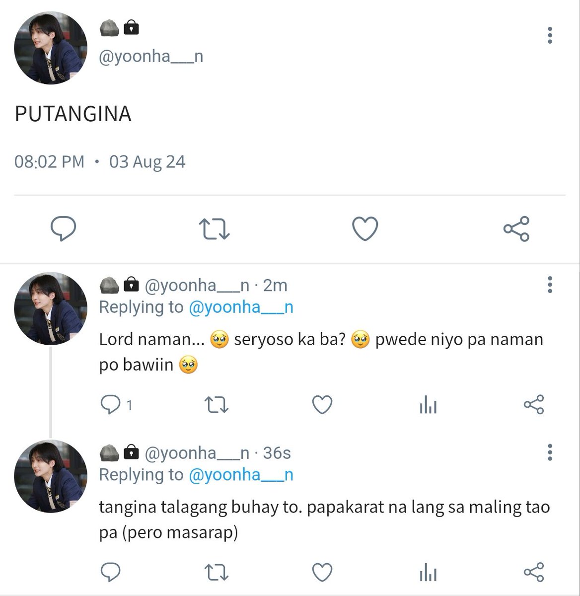 pretty presi,
a jëøngchéøl au. 🔞

kung saan first time ni jh magpakarat tapos sa maling tao pa?!